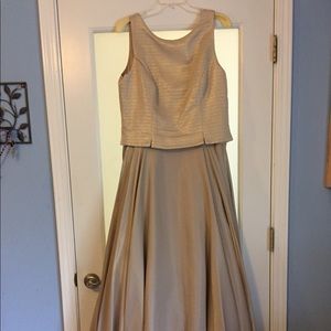 Shimmering Gold Gown with Wrap